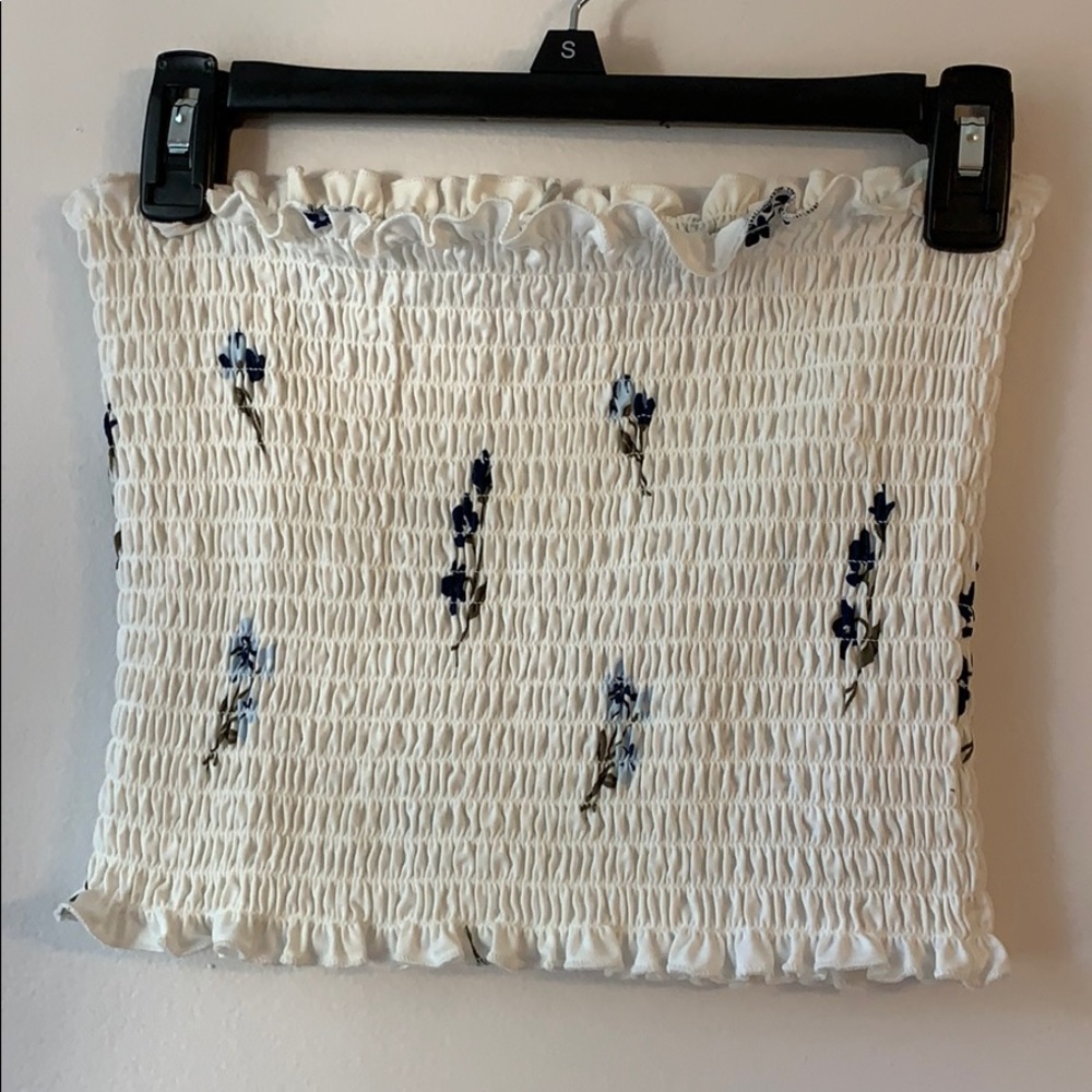 White floral tube top